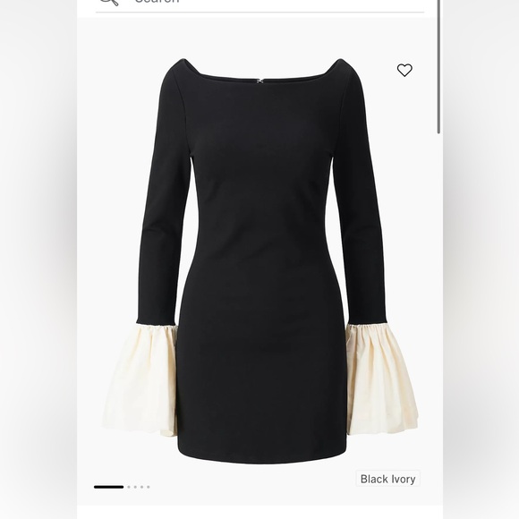 NWT - Staud HAWTHORNE DRESS BLACK IVORY (M) - Picture 4 of 13